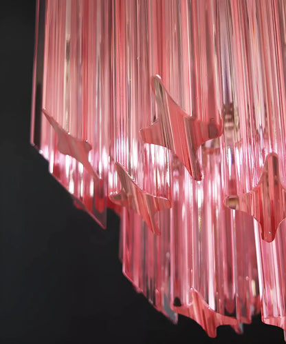 Quadriedri Murano Prisms Pink Chandelier - Nuvé