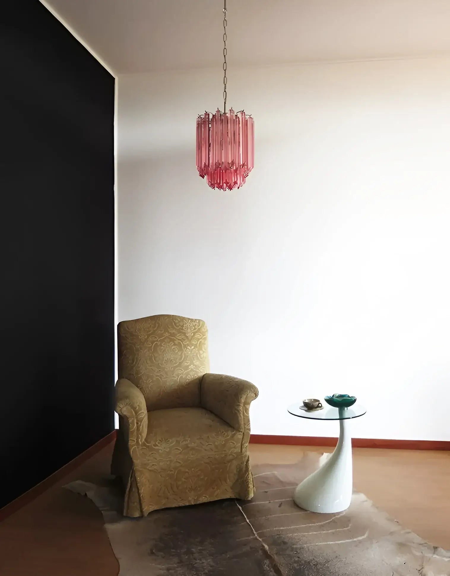 Quadriedri Murano Prisms Pink Chandelier - Nuvé