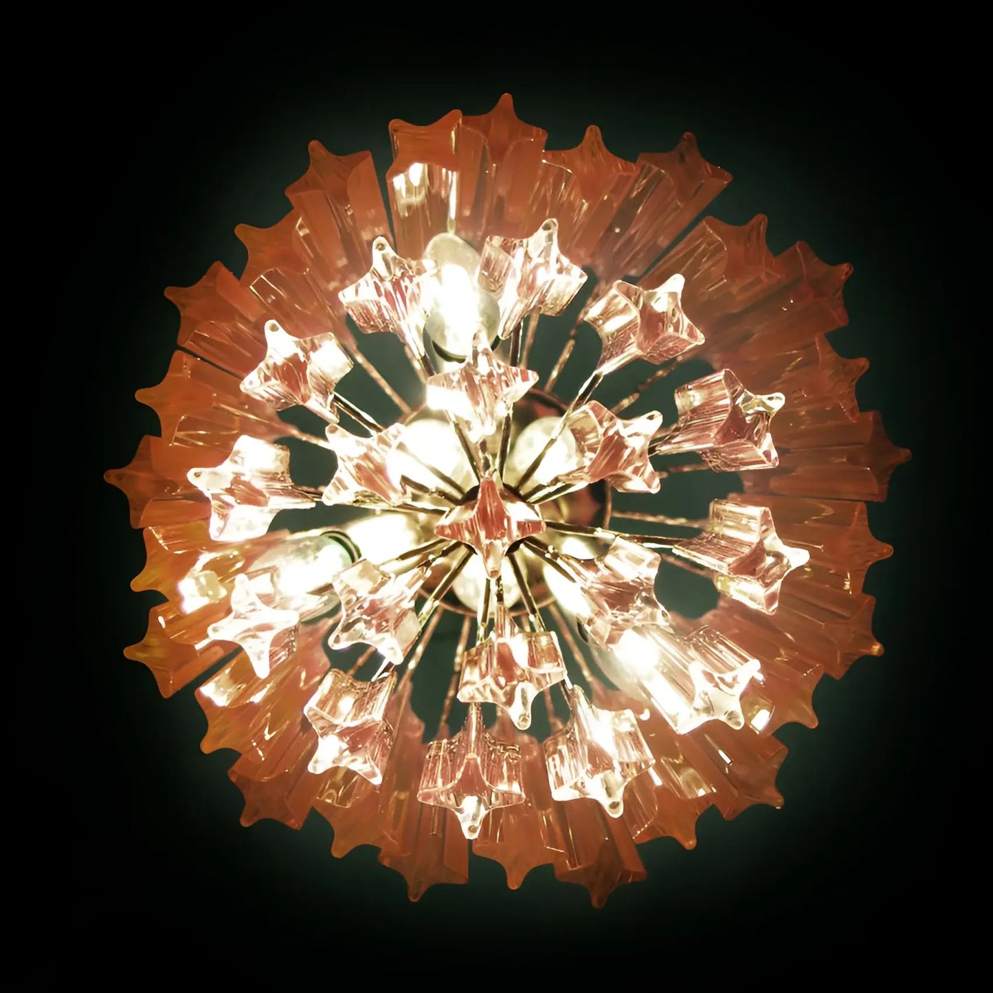Quadriedri Murano Prisms Pink Chandelier - Nuvé