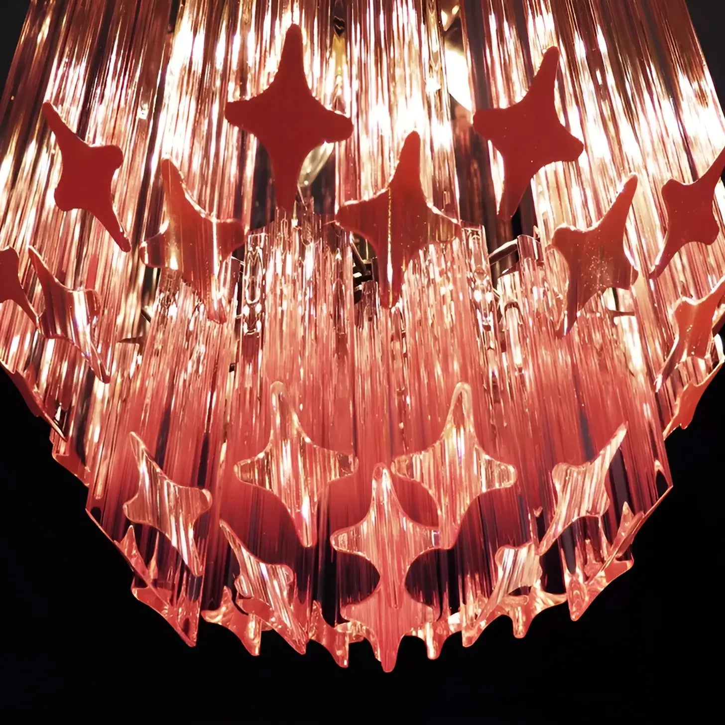 Quadriedri Murano Prisms Pink Chandelier - Nuvé