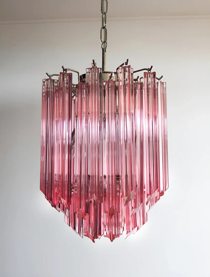 Quadriedri Murano Prisms Pink Chandelier - Nuvé