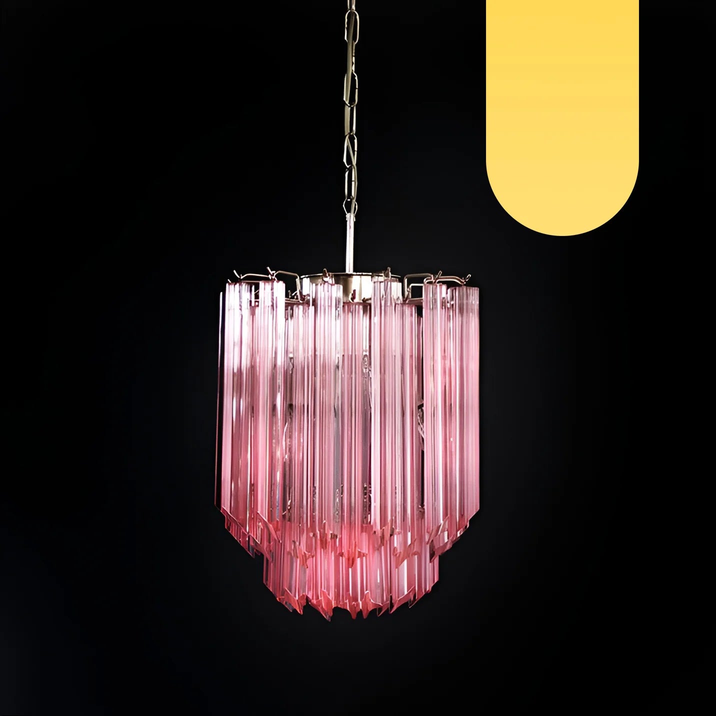 Quadriedri Murano Prisms Pink Chandelier - Nuvé