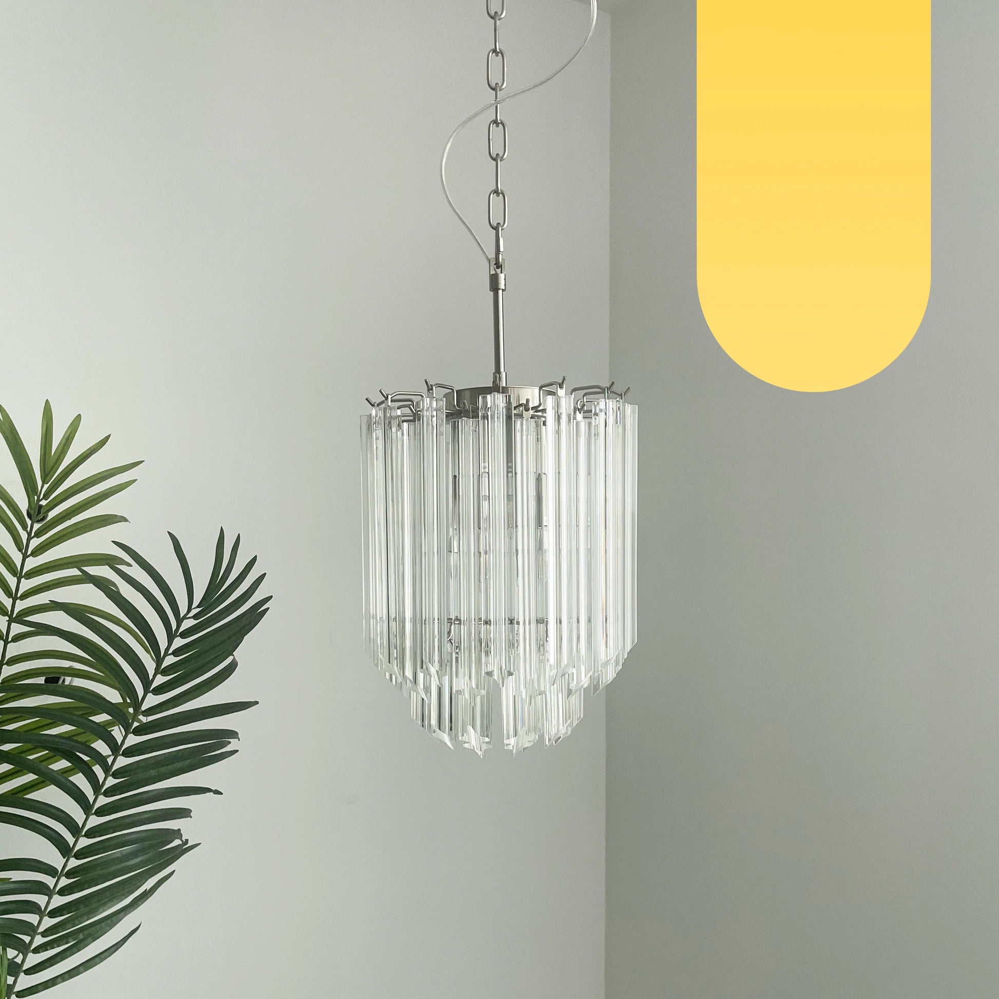 Quadriedri Murano Prisms Transparant Chandelier - Nuvé