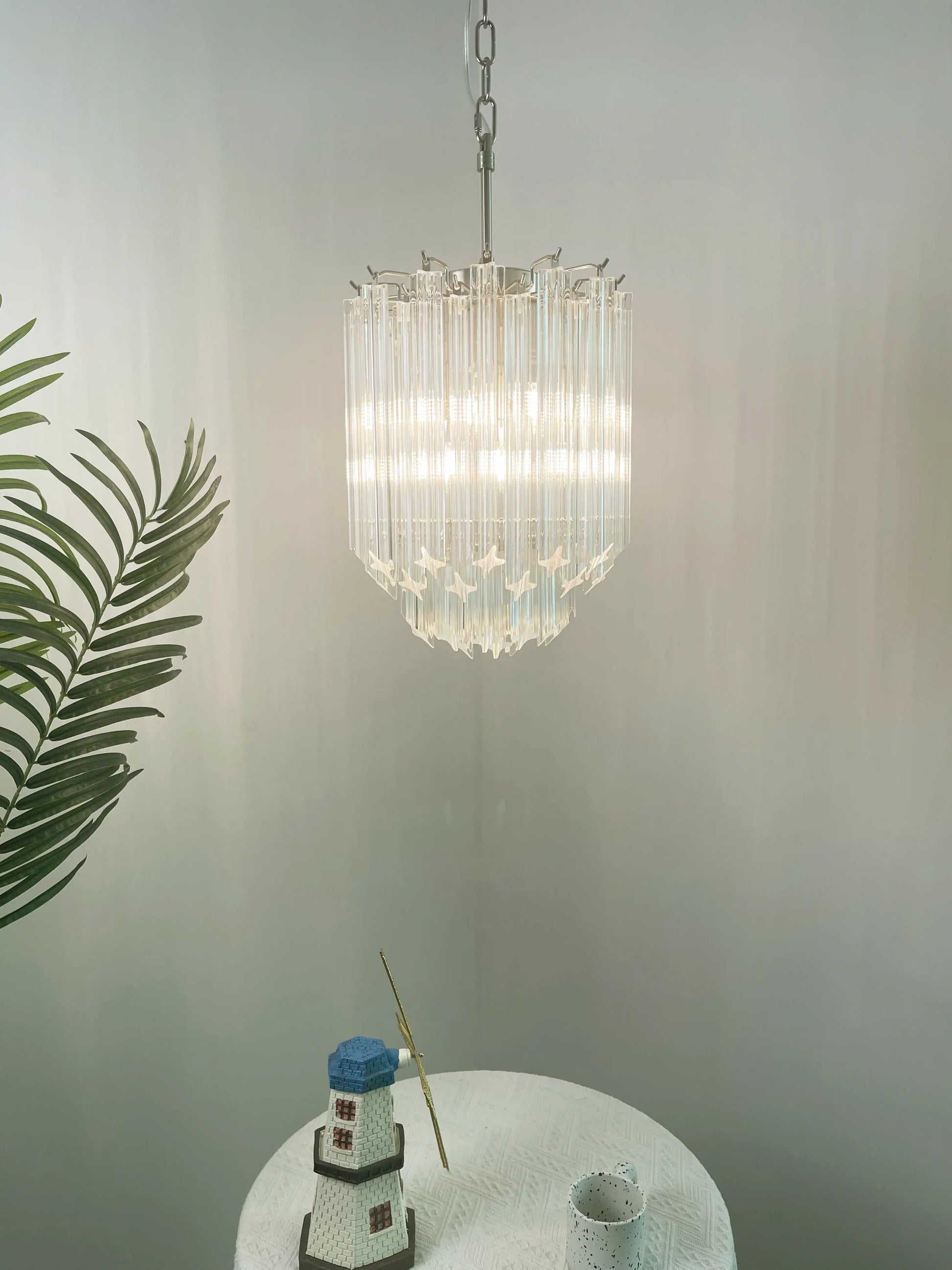Quadriedri Murano Prisms Transparant Chandelier - Nuvé
