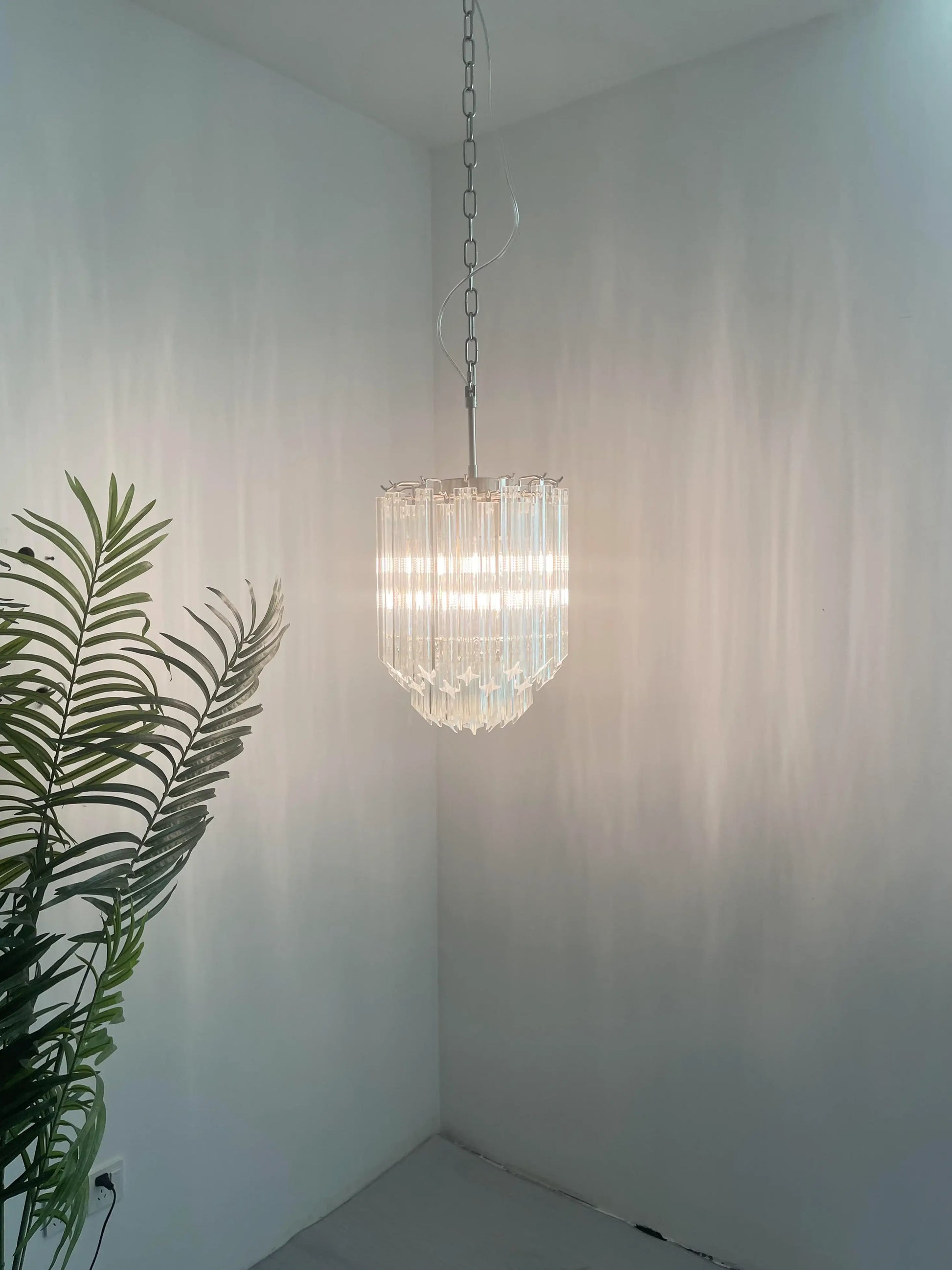 Quadriedri Murano Prisms Transparant Chandelier - Nuvé