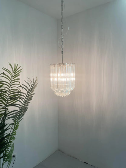 Quadriedri Murano Prisms Transparant Chandelier - Nuvé