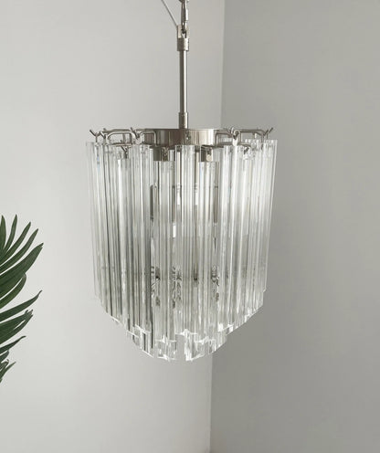 Quadriedri Murano Prisms Transparant Chandelier - Nuvé