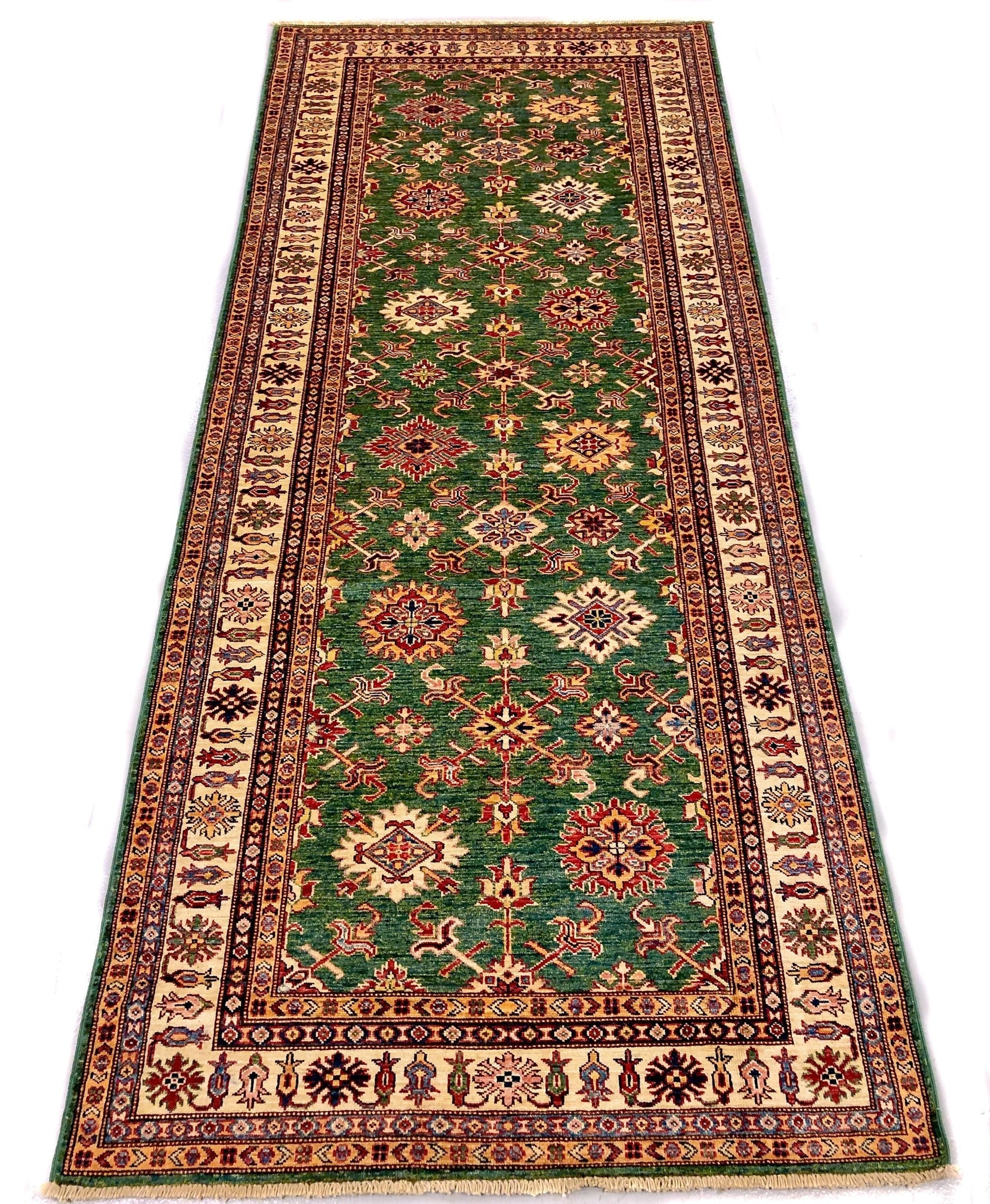 Super Kazak 3'11"x9'01" grn/ivory - Nuvé