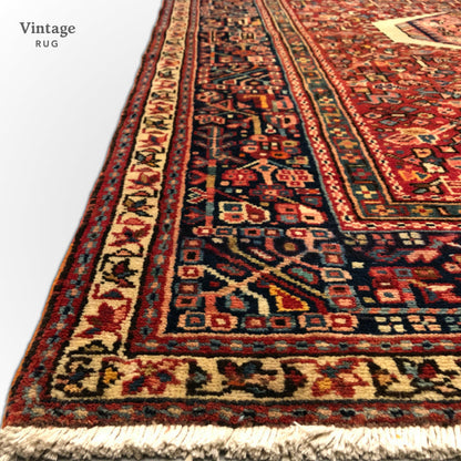 Vintage Persian Karajeh (5'01"x12'10") red/indigo - Nuvé