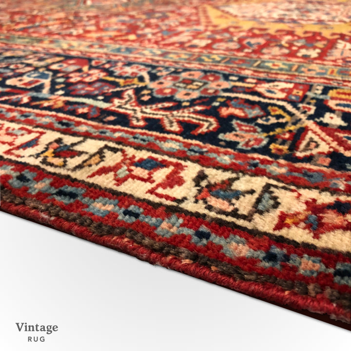 Vintage Persian Karajeh (5'01"x12'10") red/indigo - Nuvé