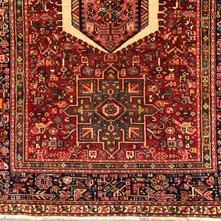 Vintage Persian Karajeh (5'01"x12'10") red/indigo - Nuvé