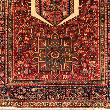 Vintage Persian Karajeh (5'01"x12'10") red/indigo - Nuvé