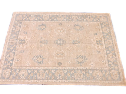 Antique Washed Oushak (10'04"x14'07") sand/lt.blue - Nuvé