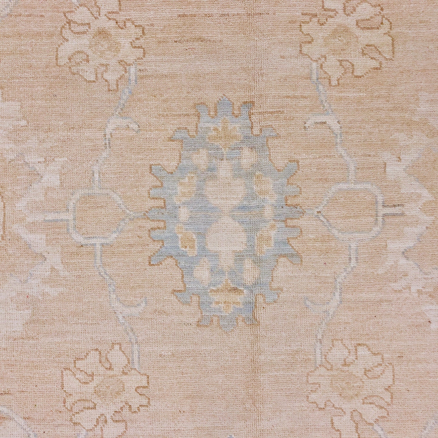 Antique Washed Oushak (10'04"x14'07") sand/lt.blue