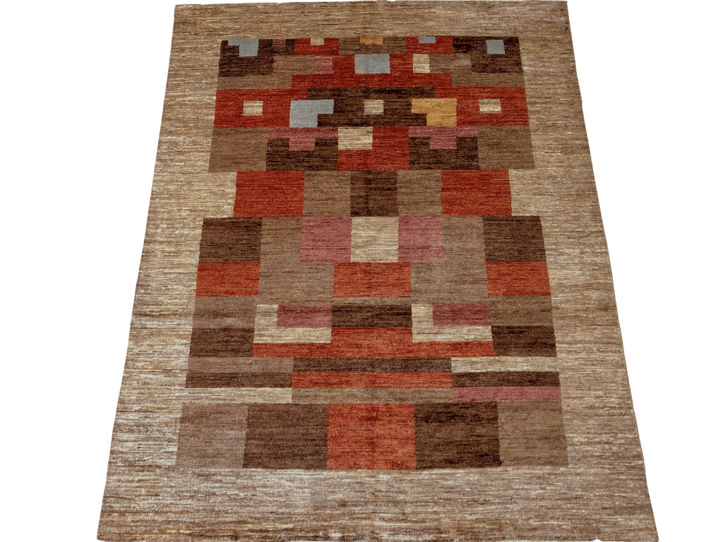 Contemporary Block Gabbeh (7'10"x10'02") multicolor/camel - Nuvé
