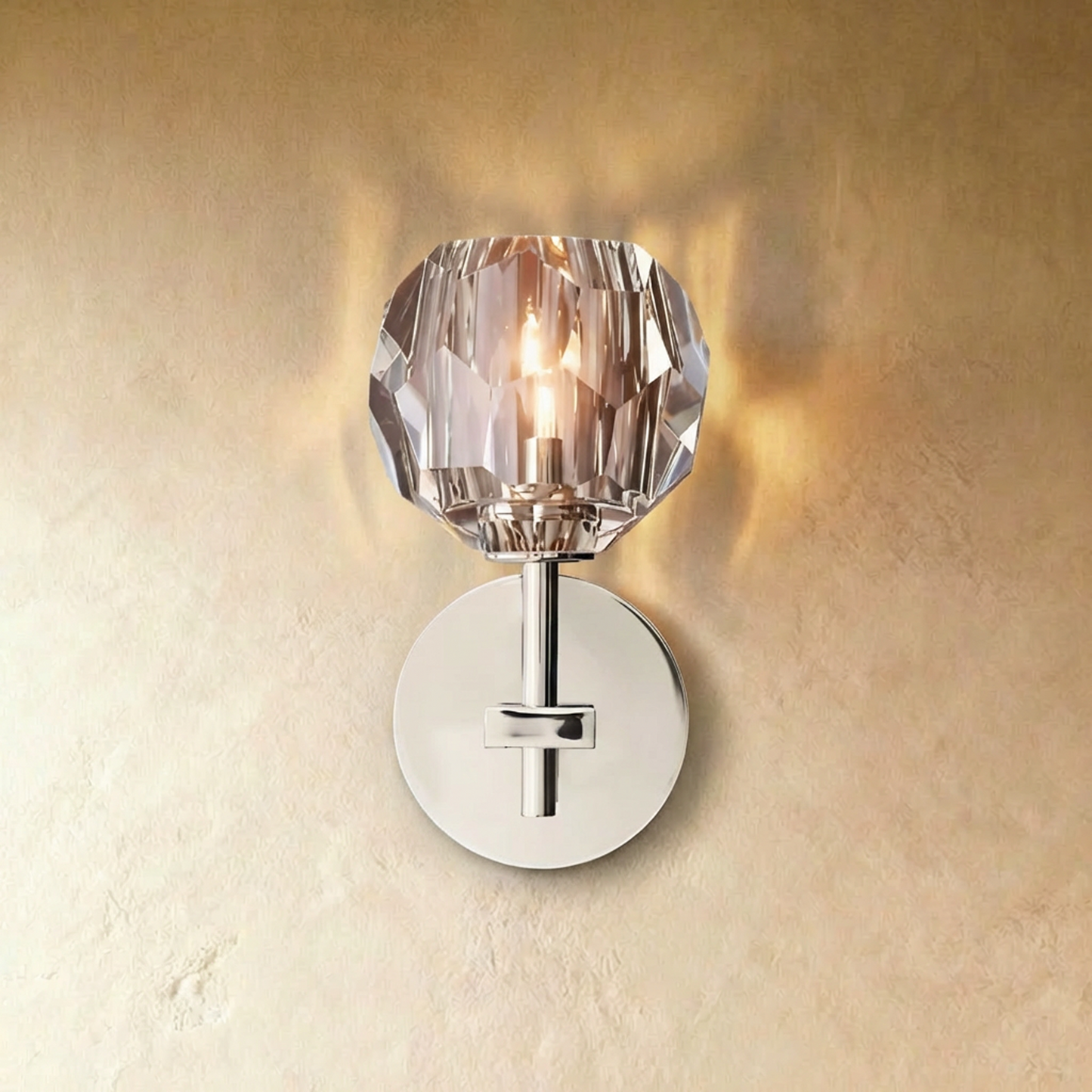 Silver Cristo wall lamp by Residence Supply with a single adjustable head, measuring 10cm wide and 20cm tall, 5W LED spotlight.