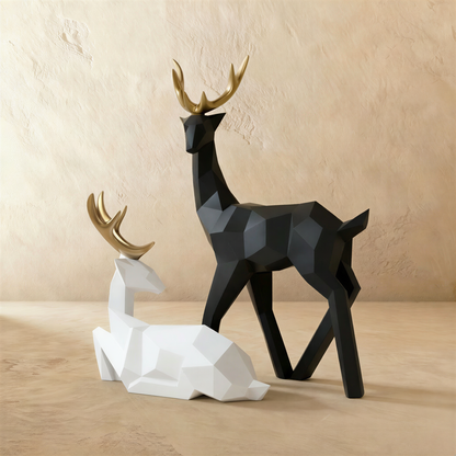 Cervidae Handcrafted Reindeer Figurines