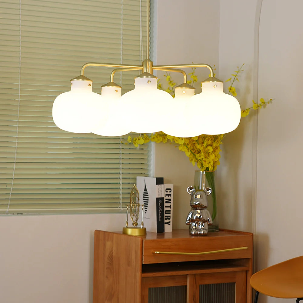 Modern Raito Opal Glass Chandelier - Nuvé