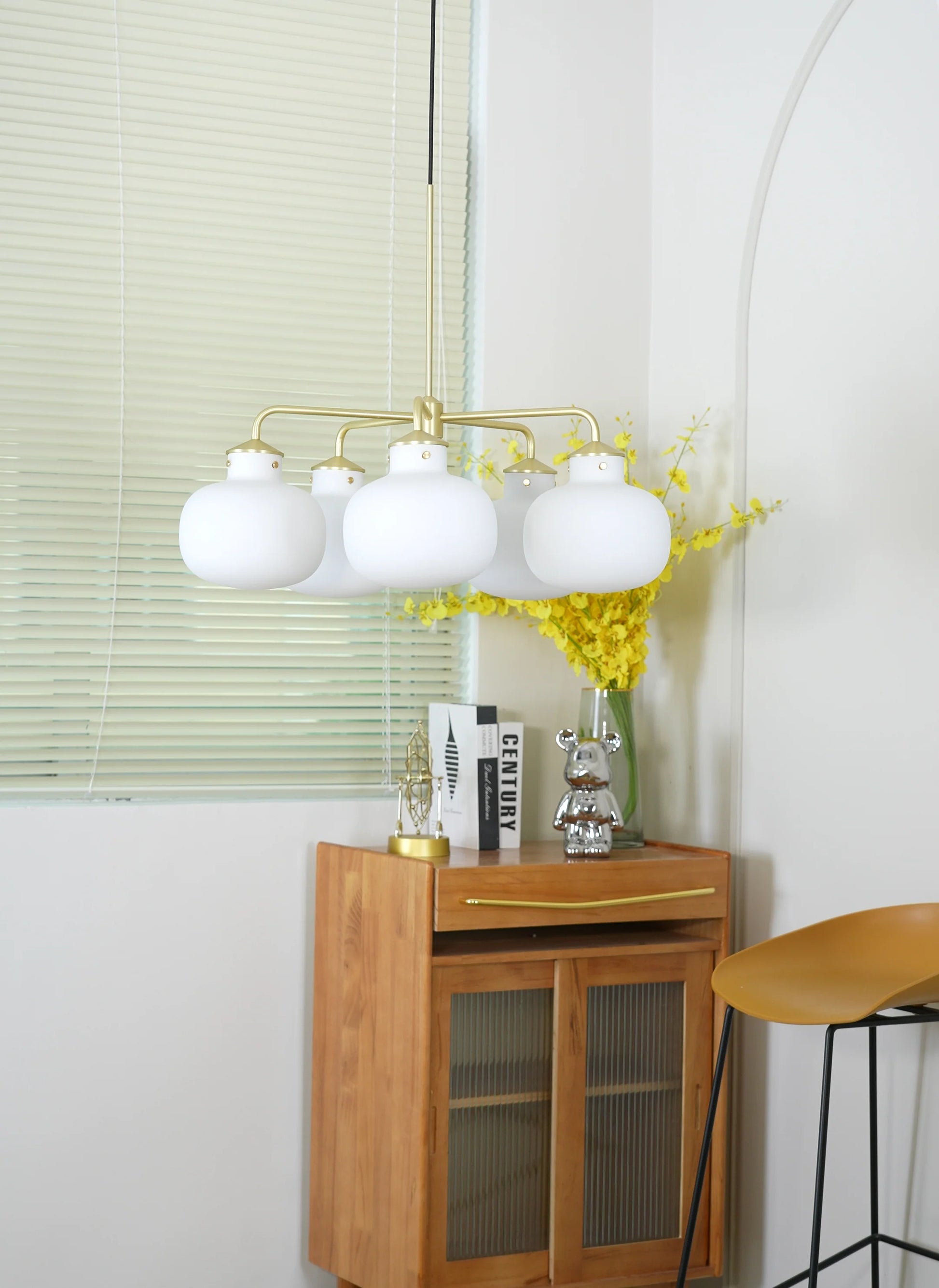 Modern Raito Opal Glass Chandelier - Nuvé