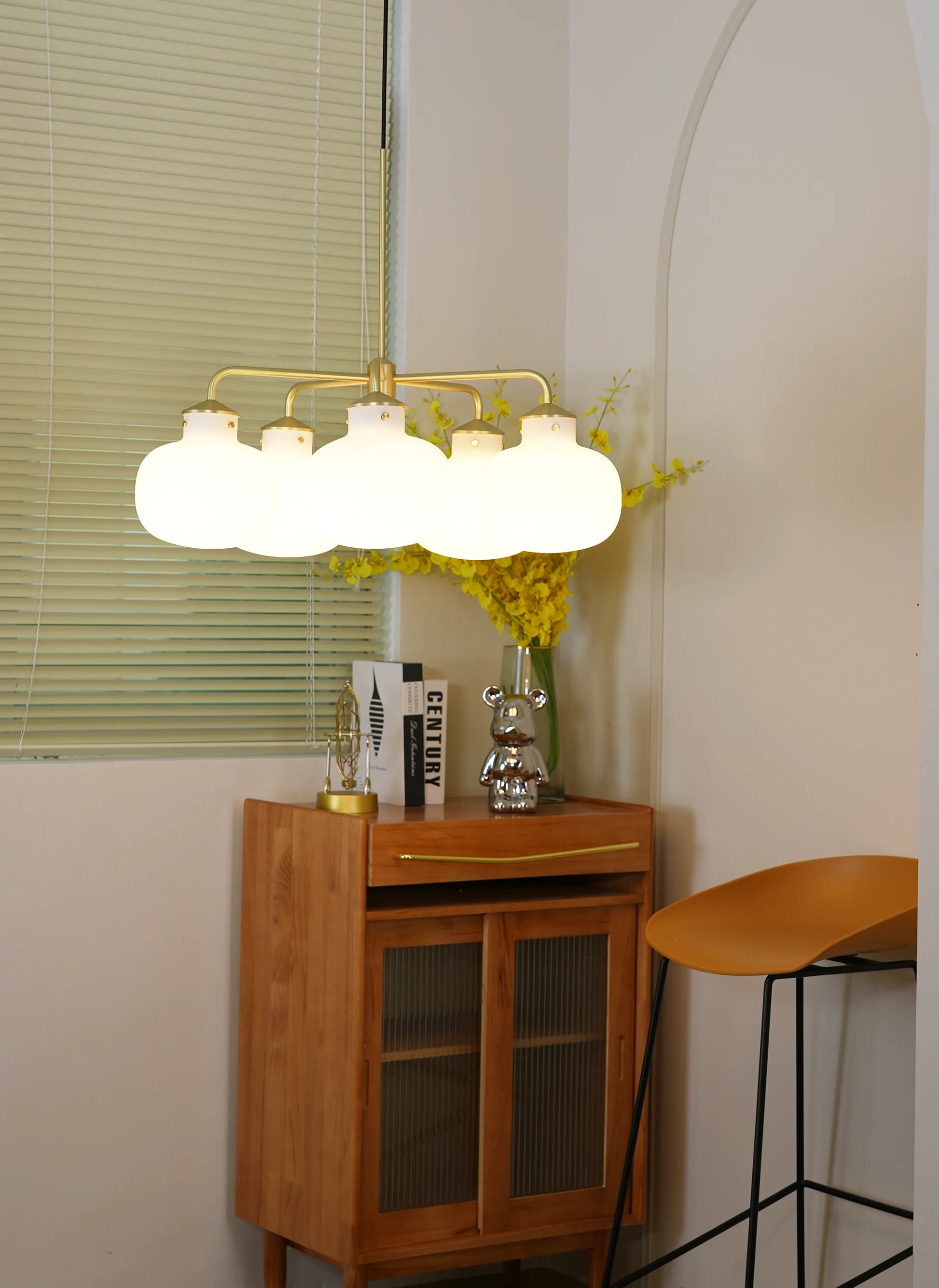 Modern Raito Opal Glass Chandelier - Nuvé