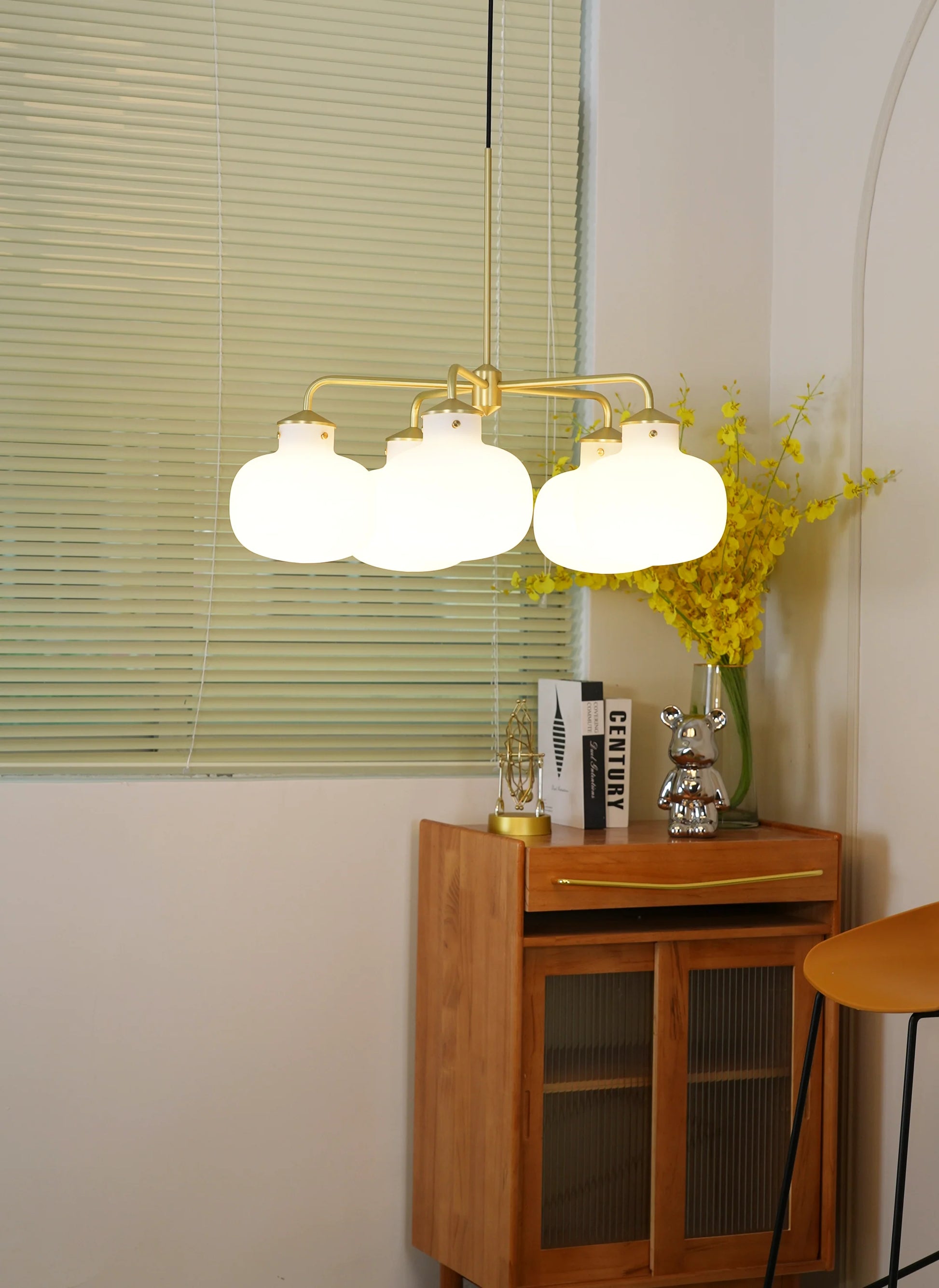 Modern Raito Opal Glass Chandelier - Nuvé