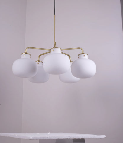 Modern Raito Opal Glass Chandelier - Nuvé