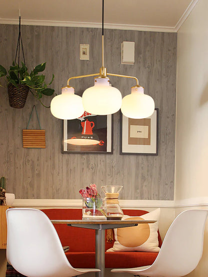 Modern Raito Opal Glass Chandelier - Nuvé