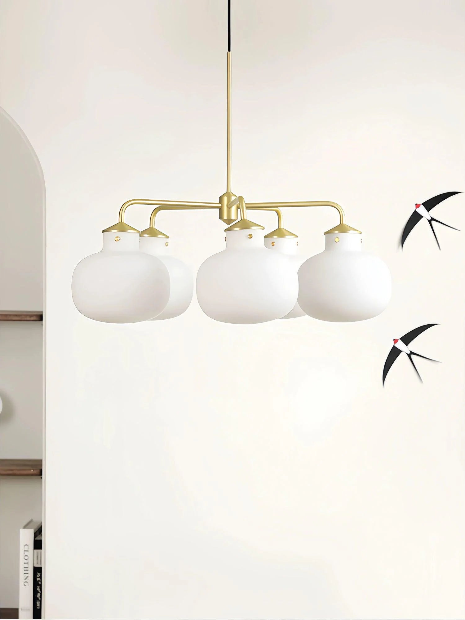Modern Raito Opal Glass Chandelier - Nuvé