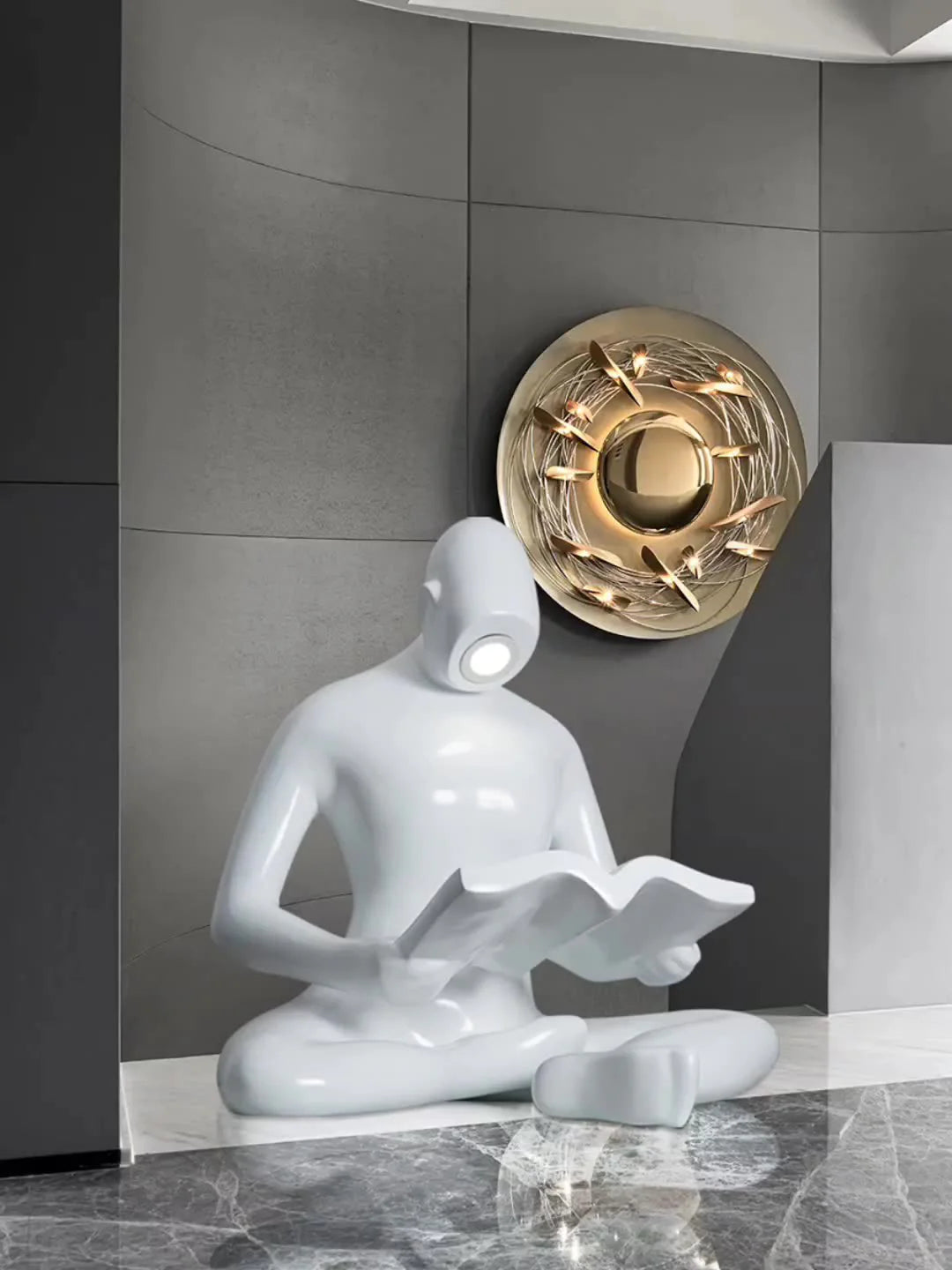 Reading Human Sculpture Floor Lamp - Nuvé