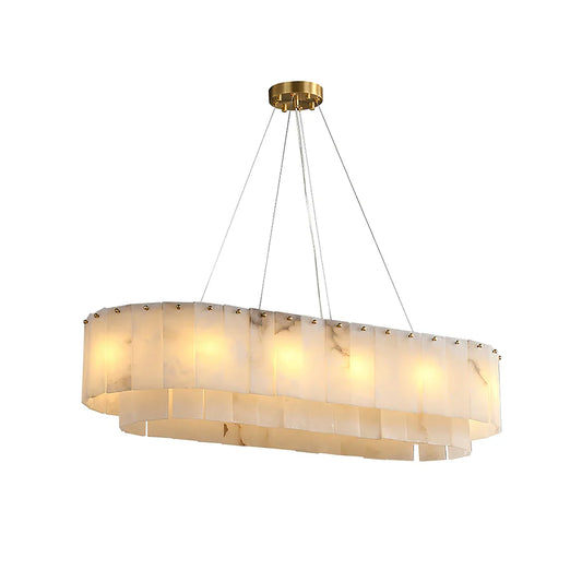 Rectangular Linear Alabaster Chandelier - Nuvé