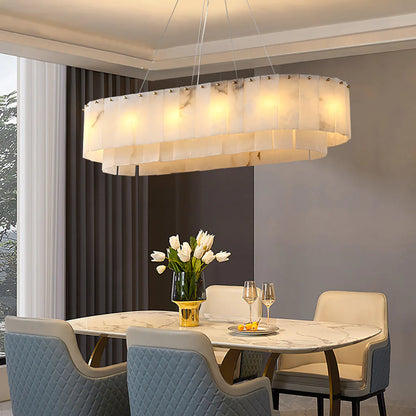 Rectangular Linear Alabaster Chandelier - Nuvé