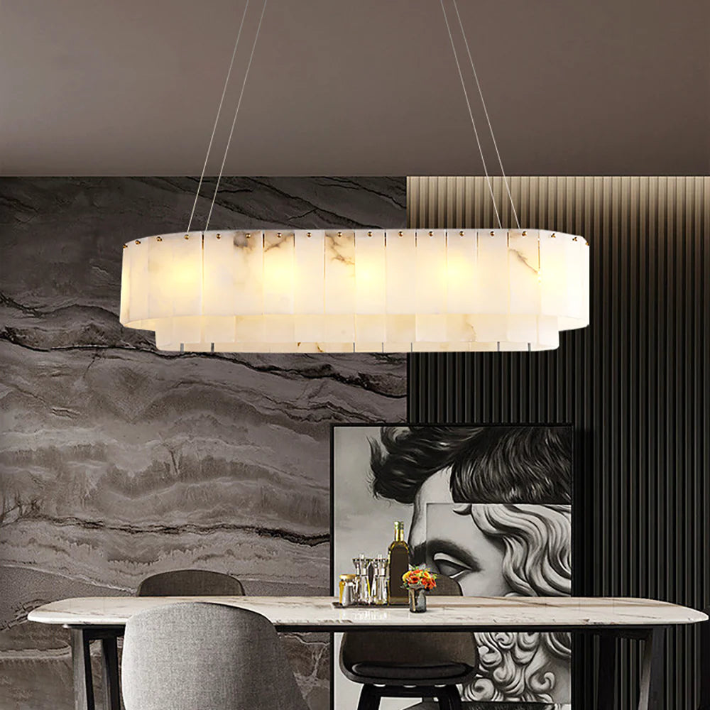 Rectangular Linear Alabaster Chandelier - Nuvé