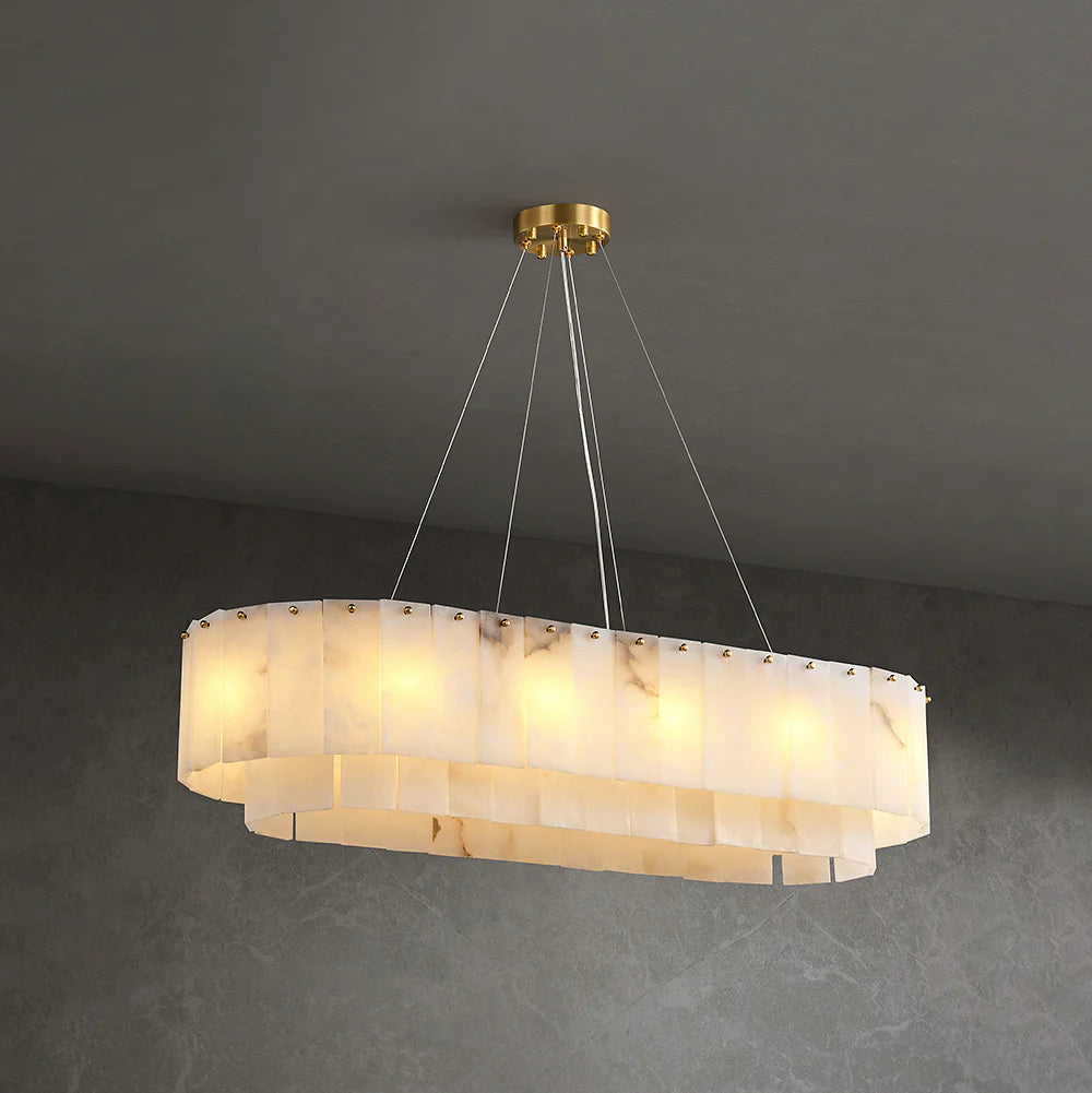 Rectangular Linear Alabaster Chandelier - Nuvé