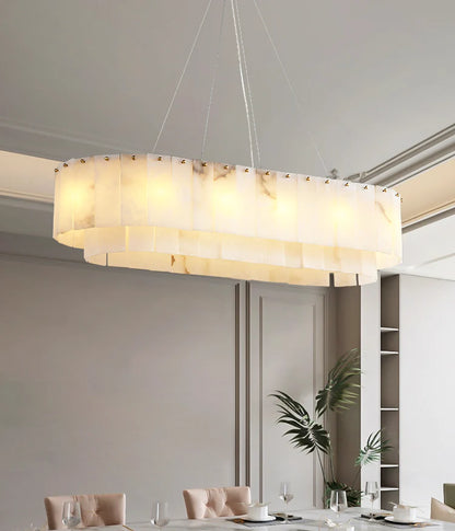 Rectangular Linear Alabaster Chandelier - Nuvé