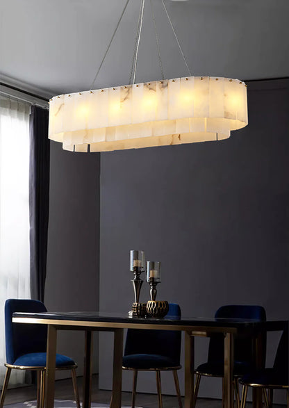 Rectangular Linear Alabaster Chandelier - Nuvé