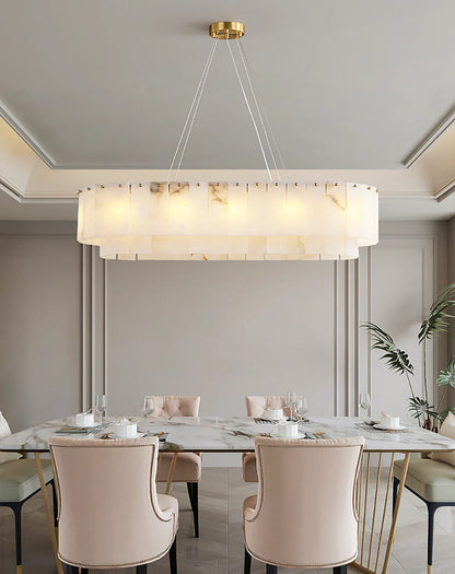 Rectangular Linear Alabaster Chandelier - Nuvé