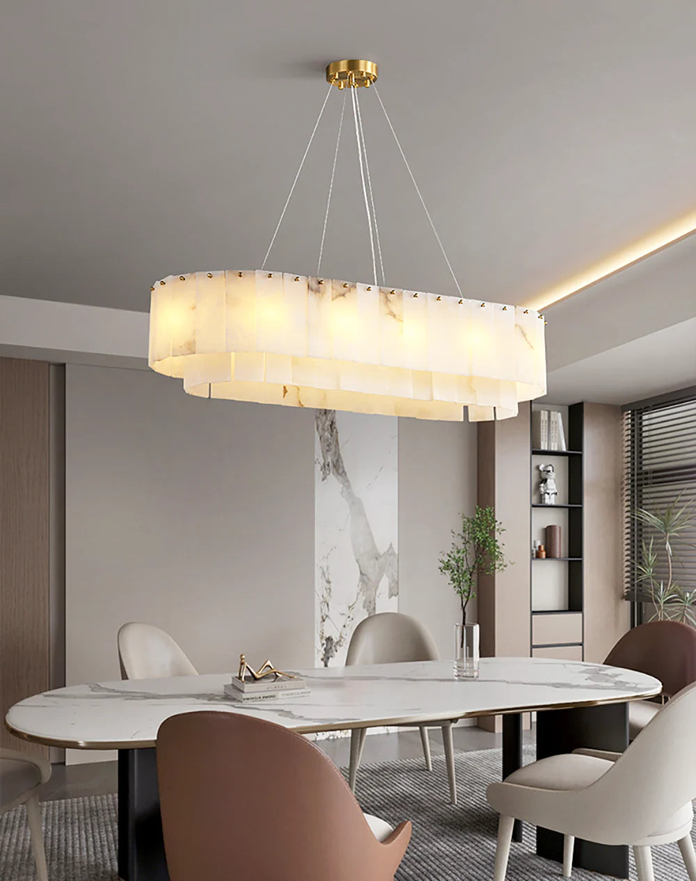 Rectangular Linear Alabaster Chandelier - Nuvé