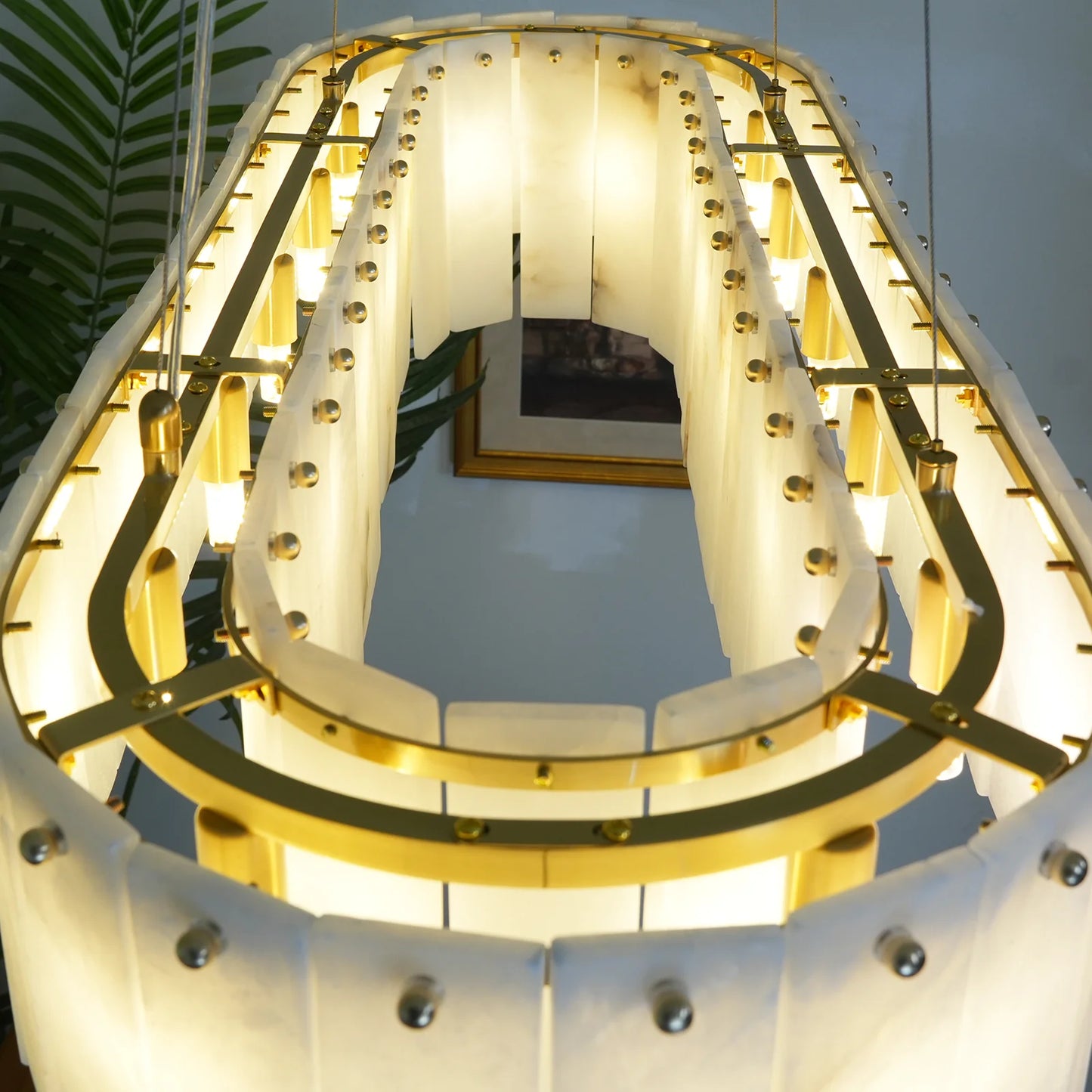 Rectangular Linear Alabaster Chandelier - Nuvé