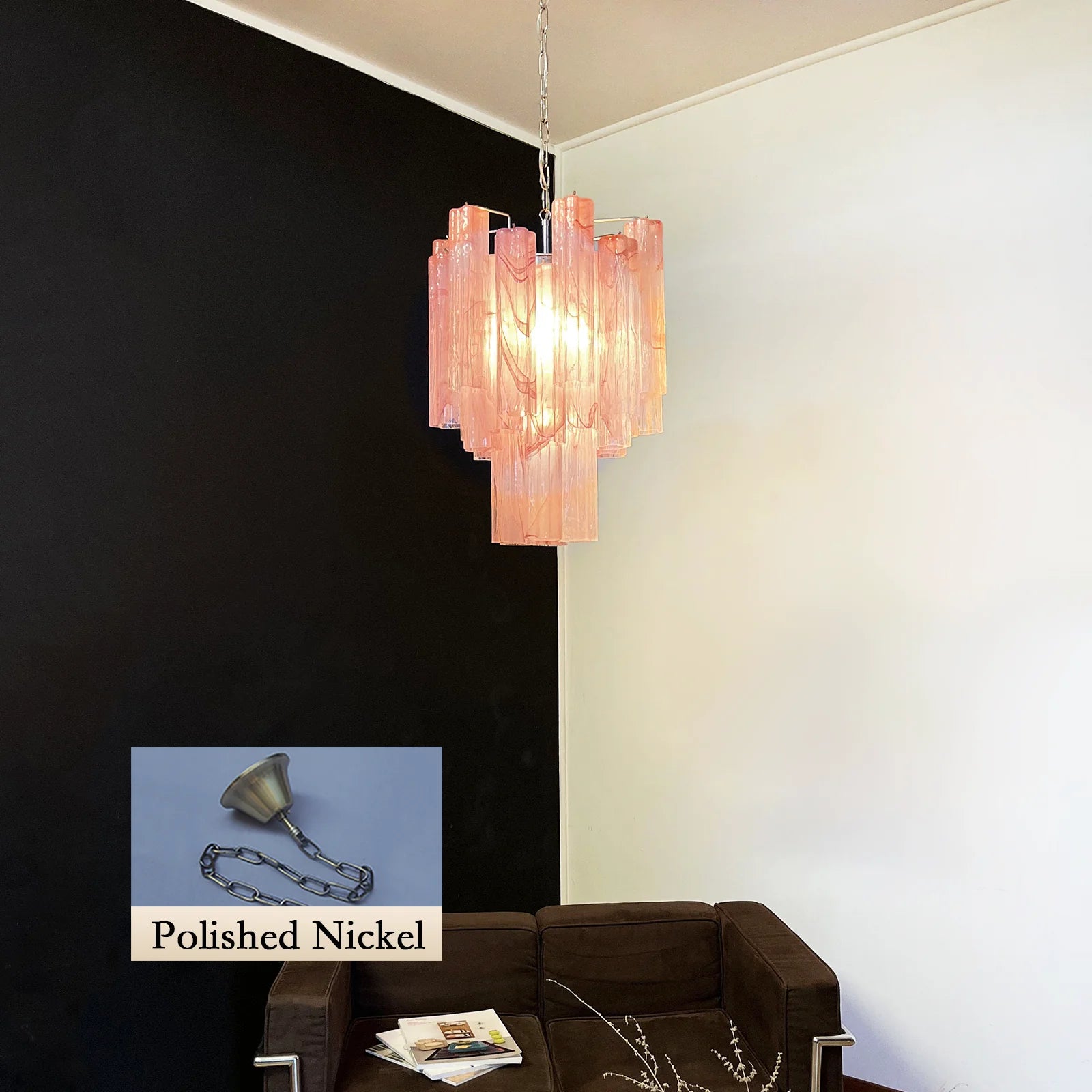Red Murano Glass Tube Chandelier - Nuvé