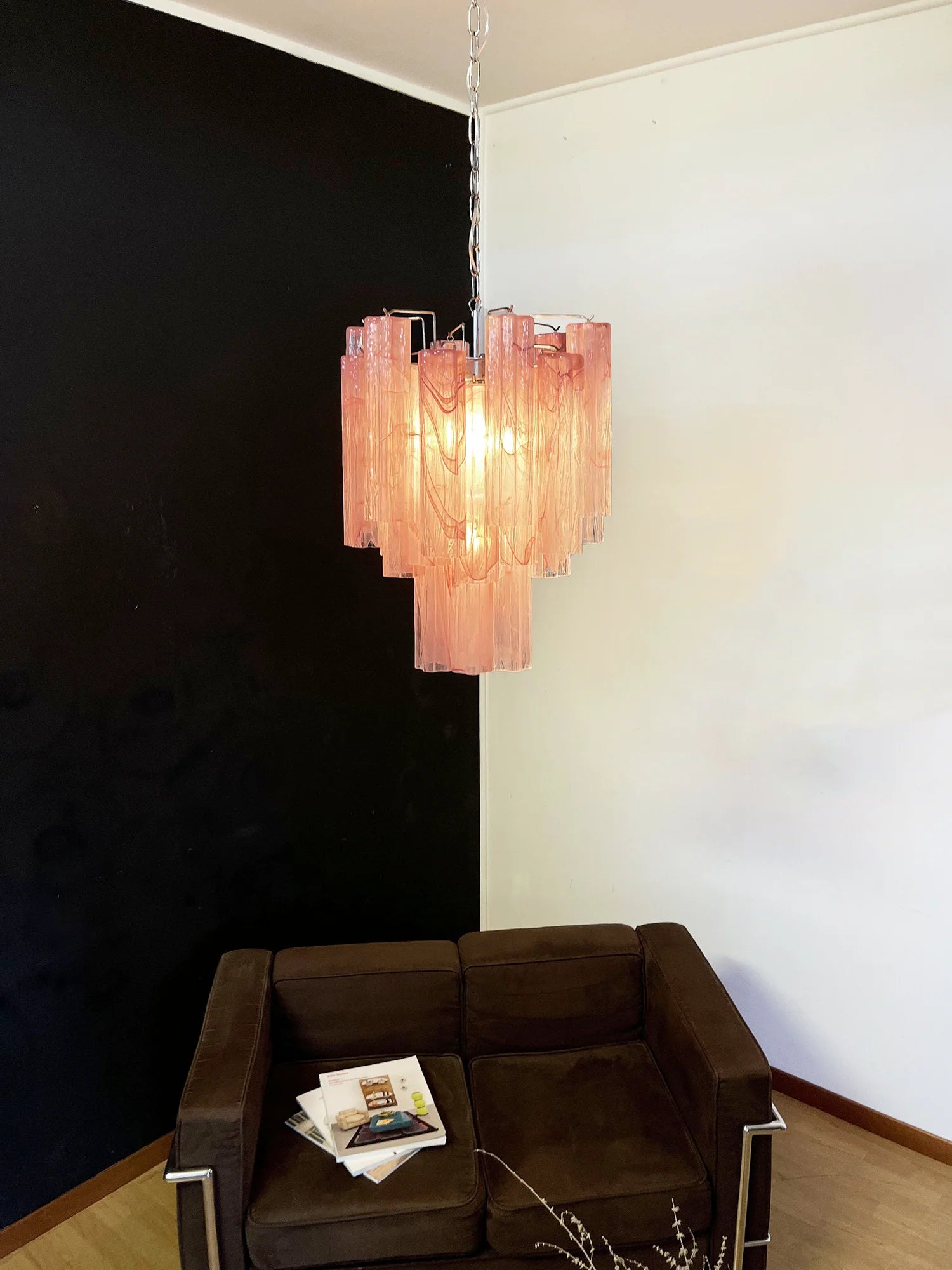 Red Murano Glass Tube Chandelier - Nuvé