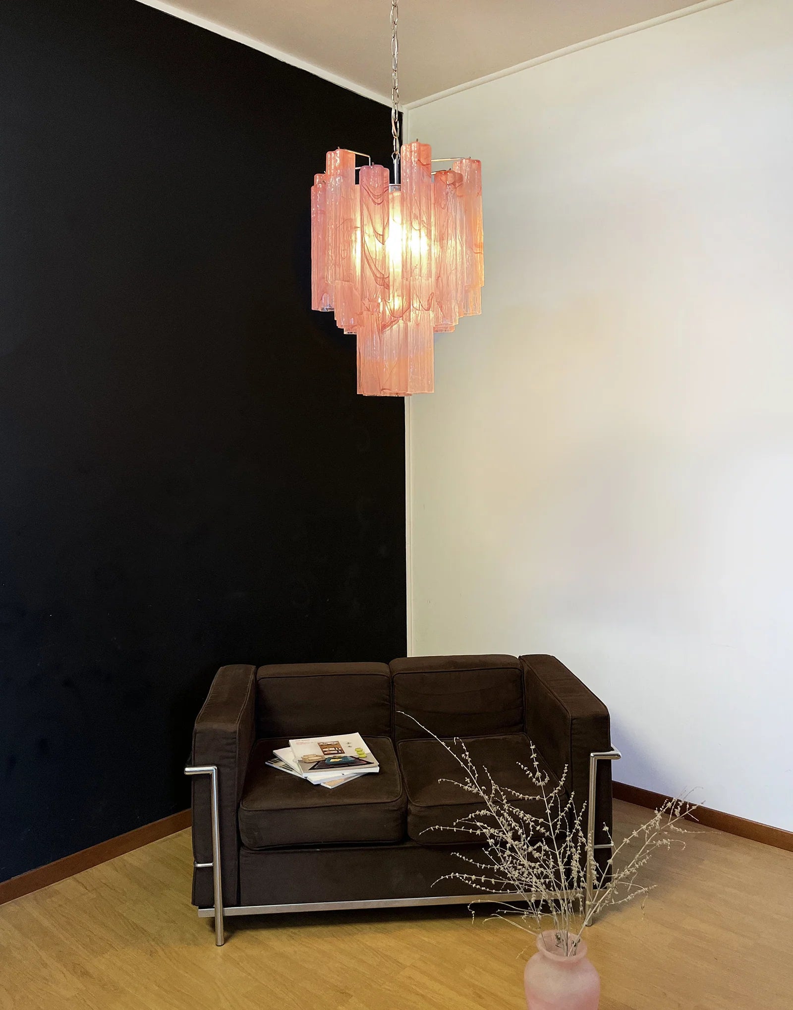 Red Murano Glass Tube Chandelier - Nuvé