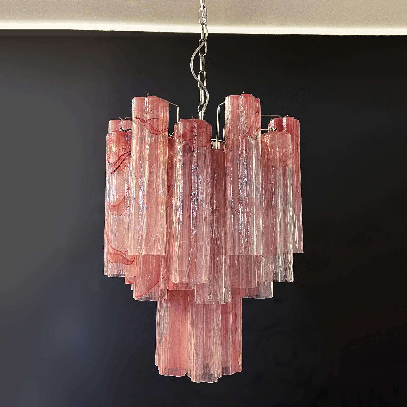 Red Murano Glass Tube Chandelier - Nuvé