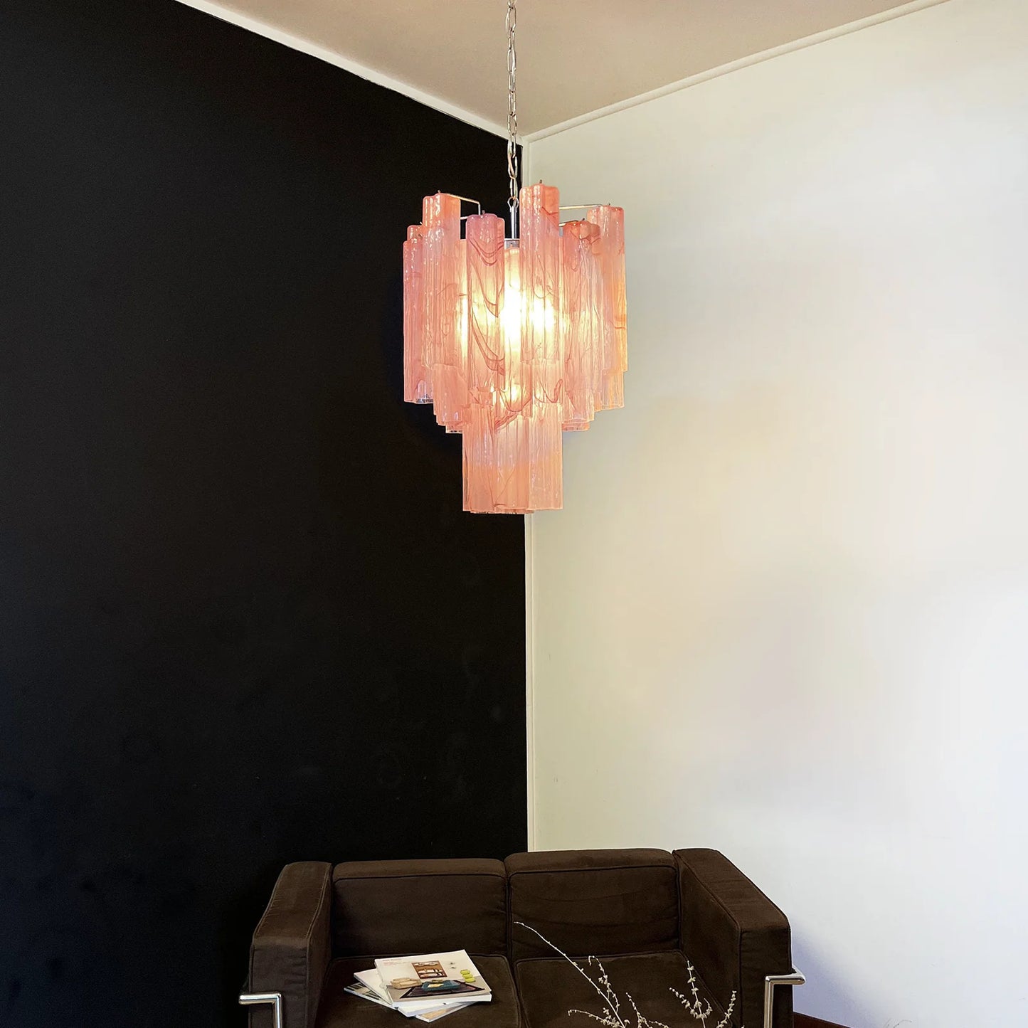 Red Murano Glass Tube Chandelier - Nuvé