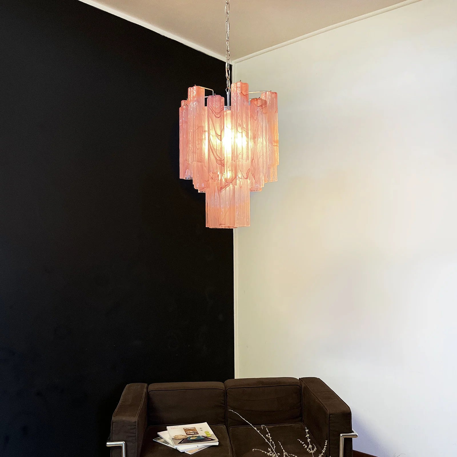 Red Murano Glass Tube Chandelier - Nuvé