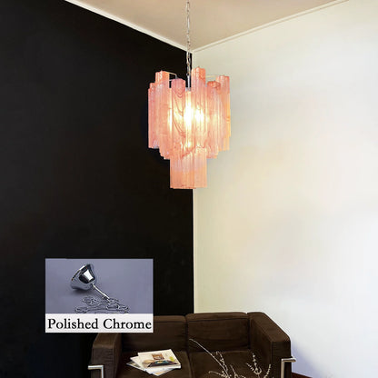 Red Murano Glass Tube Chandelier - Nuvé