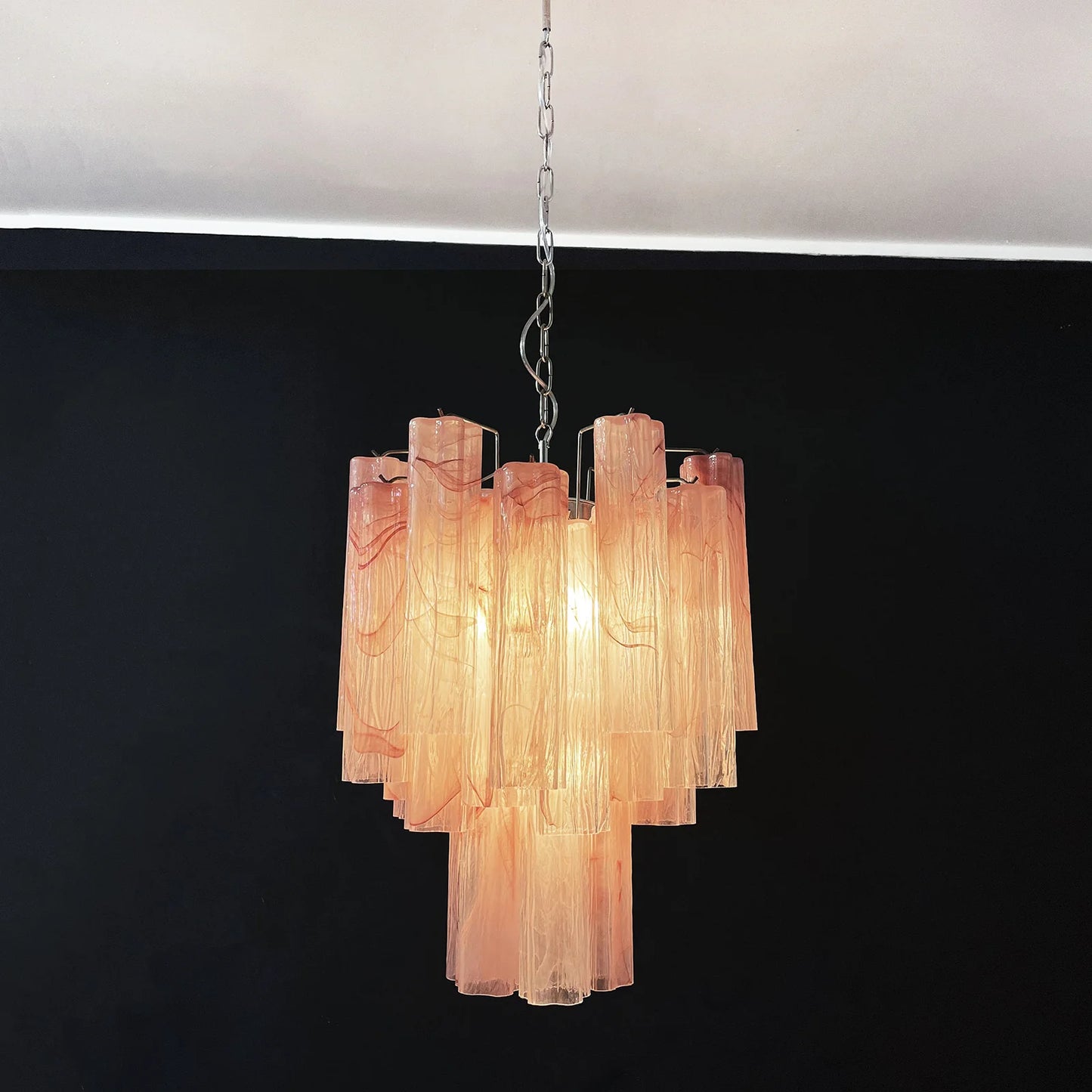 Red Murano Glass Tube Chandelier - Nuvé