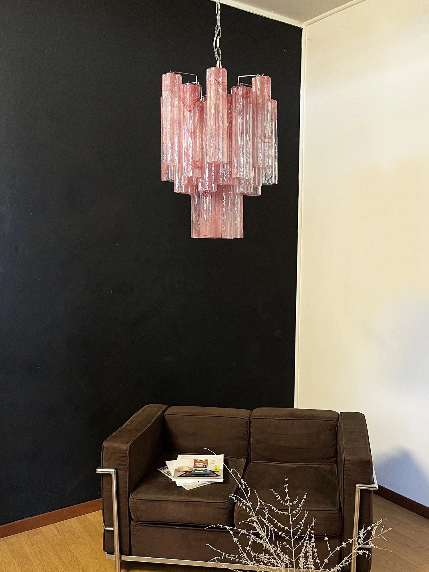 Red Murano Glass Tube Chandelier - Nuvé