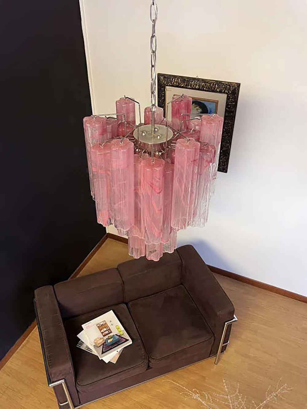 Red Murano Glass Tube Chandelier - Nuvé