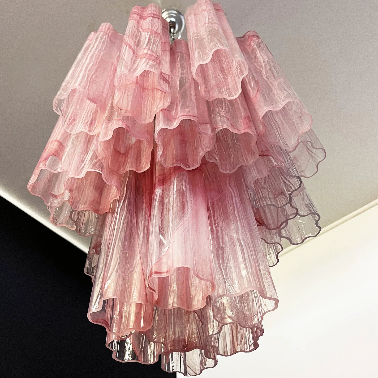 Red Murano Glass Tube Chandelier - Nuvé