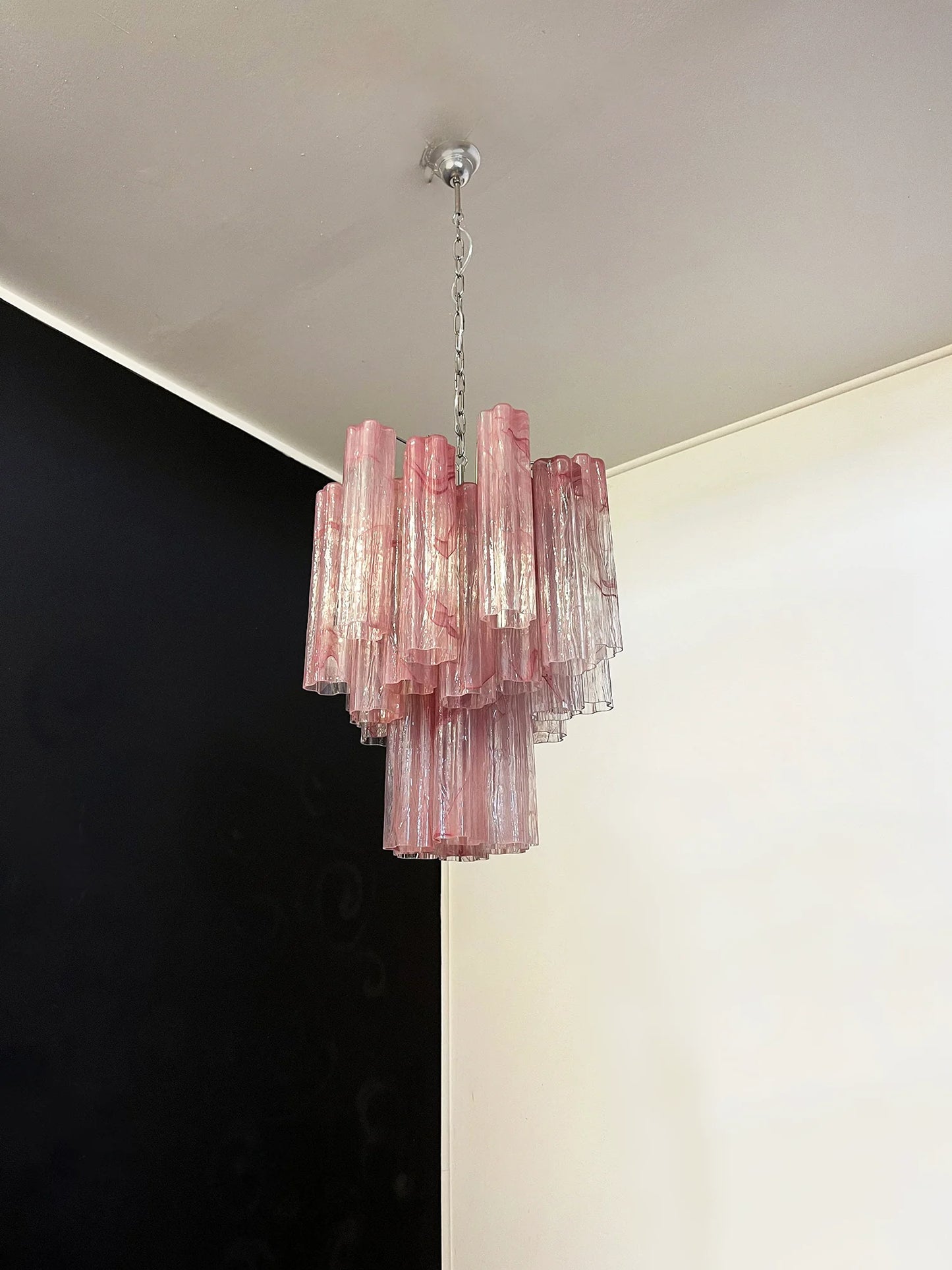 Red Murano Glass Tube Chandelier - Nuvé